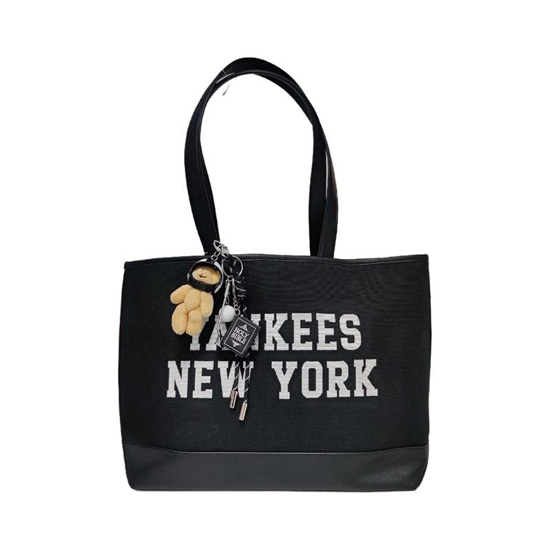 New MLB New York Yankees Tote Laptop Bag, Travel Bag, One Shoulder Portable, Students Back To School Regular Unisex Black 3AORL104N-50BKS