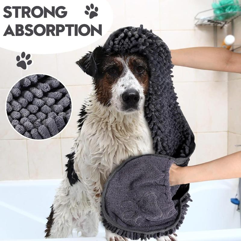 Super Absorbent Quick Dry Pet Towel Soft Dog Bath Robe Convenient Cat Bath Towel Pet Cleaning Washcloth Essential Dog Accessory