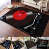 Retro Music Guitar Print Area Rug Anti-slip Flannel Carpet for Living Room Bedroom Home Decor Hotel Decor Washable Floor Mats