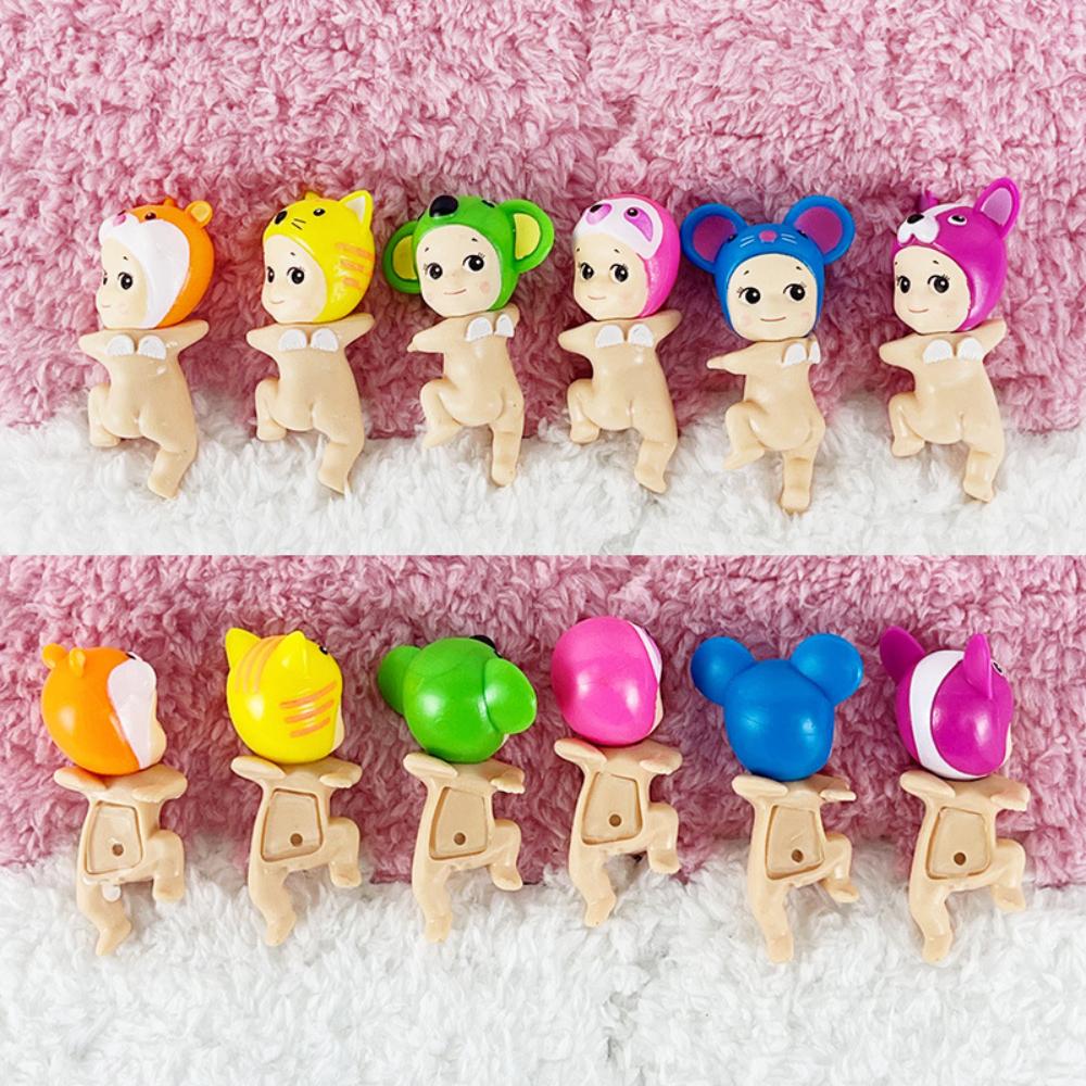 12 Stück Sets Eine Generation von liegenden Engel Tier Hippers Figuren Blind Box Spielzeug Engel Mystery Boxen für Handy Ornament