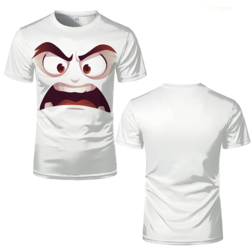Expresivní tričko s obličejem postavy 3D tisk - Pánské neobvyklé zábavné designové tričko v pohodlném střihu polyester bílé S-XXXL
