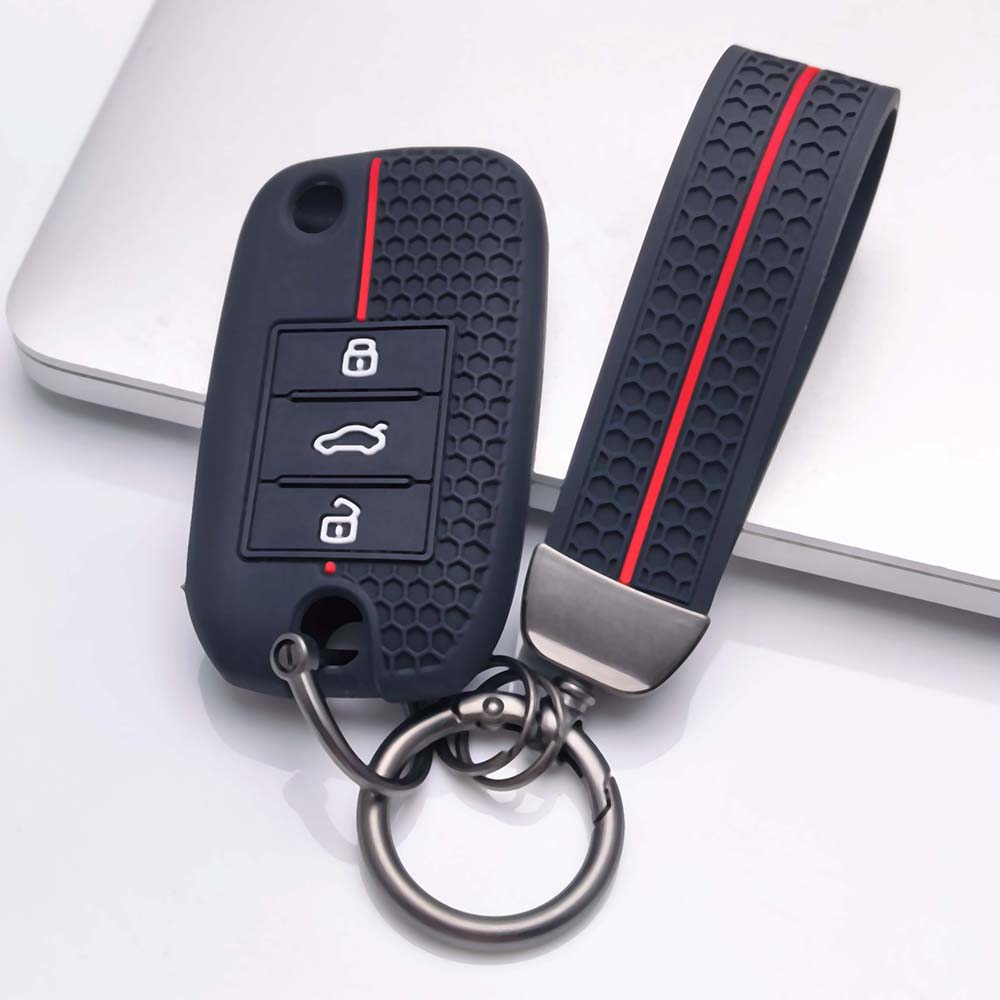 3 Button Silicone Key Case For MG ZS EV MG HS MG5 Roewe RX5 I5 Folding Remote Key Protector чёрный