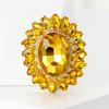 Broche Oval de Cristal con Girasol para Mujer Unisex Pines de Solapa Fiesta de Oficina Regalos para Amigos Accesorios