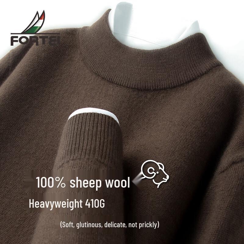 Men's 100% Merino Wool Half-High Collar Sweater