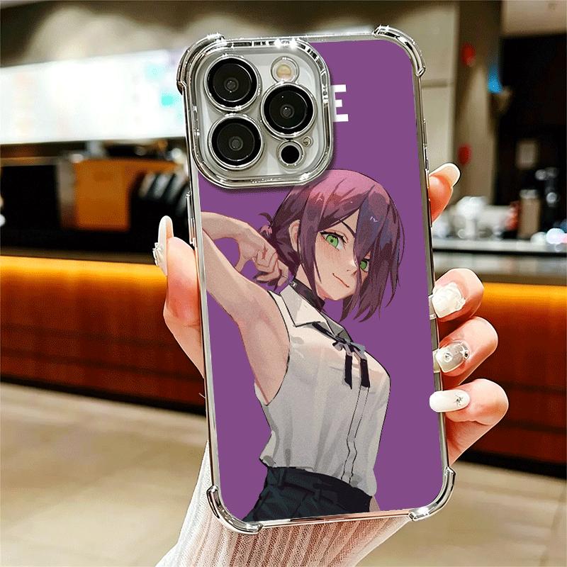 Anime Character R-Reze CSM Soft Phone Case For iPhone 15 16 17 Air 14 Pro Max 16E Plus 13 12 Mini Plating Anti-Fall Fundas