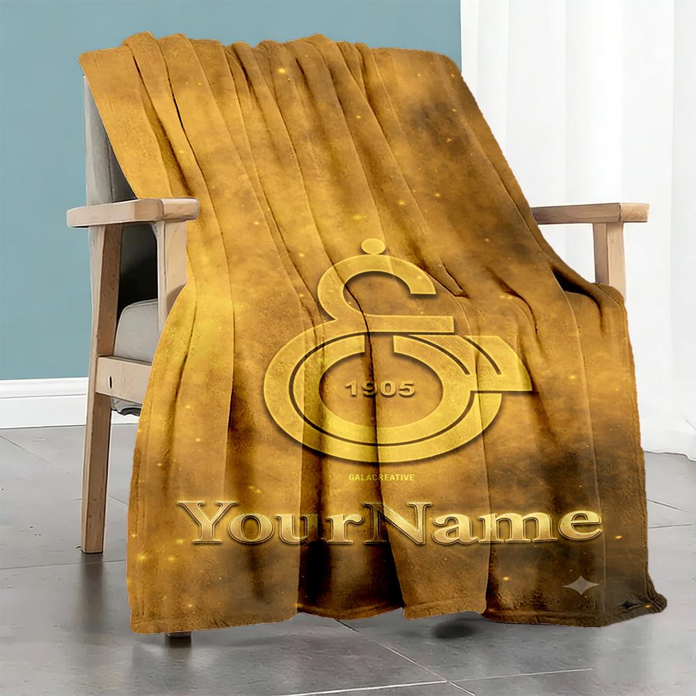 Galatasaray 306 Personalized Text Blanket Throw Customizable Blanket Warmthful Decor Perfect for Couch Sofa Livingroom Seaside Four Seasons Universal