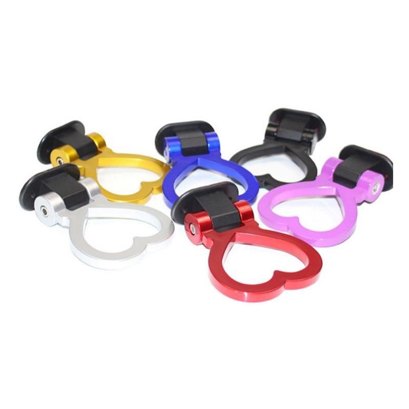 Heart Shape Car Styling Trailer Hooks Sticker Decoration Car Auto Rear Front Trailer Simulation Racing Ring Vehicle Towing Hook