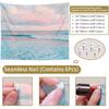 LB Ocean Pink Sky Tapestry, Teal Sea Ocean with Pink Cloud Wall Tapestry for Bedroom, Pastel Nature Landscape Wall Hanging Tapestry Wall Art for