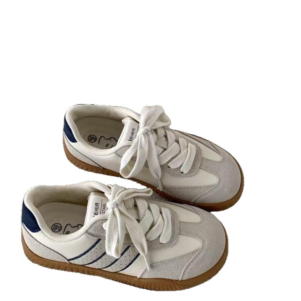 Popular retro niche German training shoes women's 2025 new summer versatile white shoes student leisure sports board shoes
