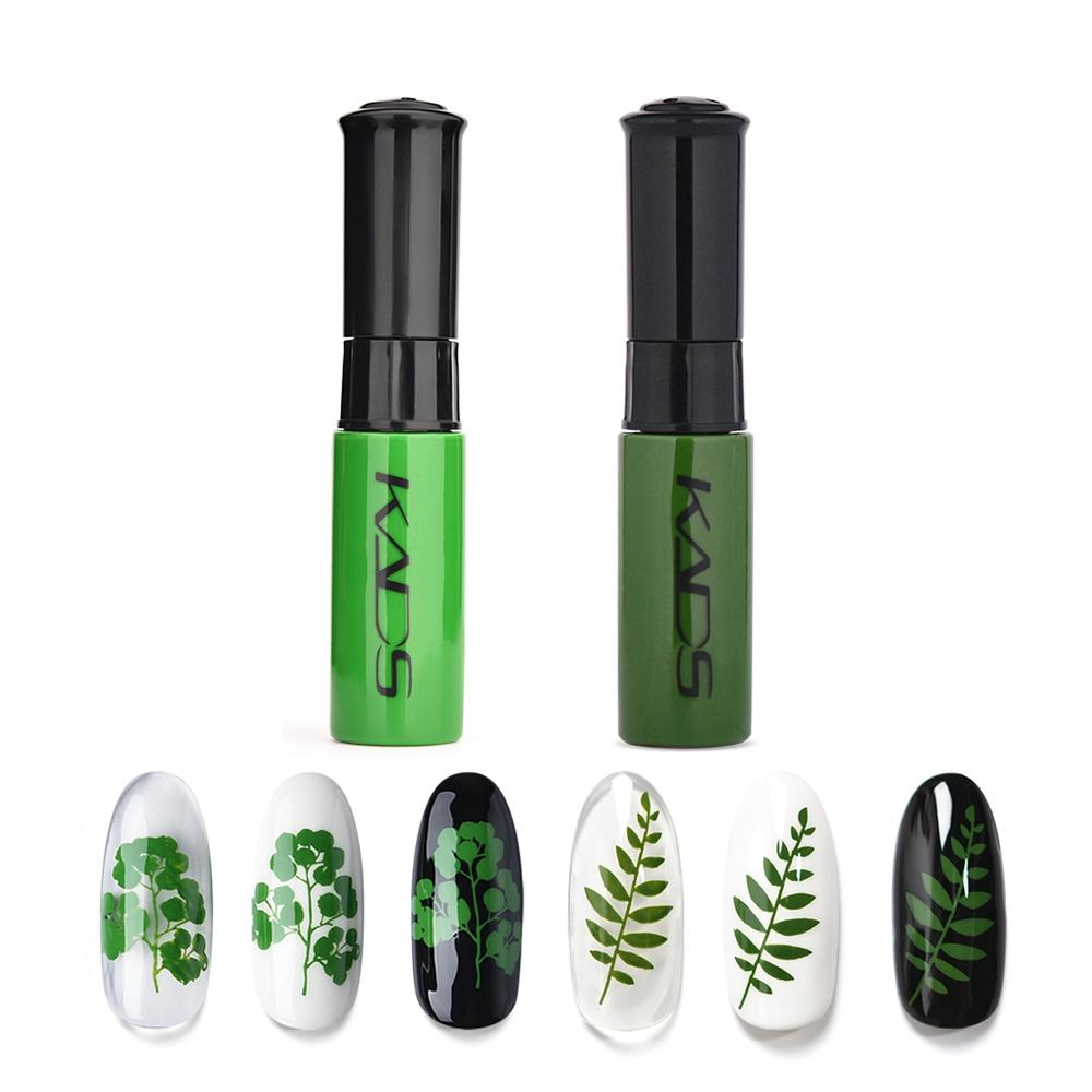 kads 2pcs/set Nail Art Stamping Polish White Gold Black Silver Colorful Stamp Plate Printing Varnish Dotting Pen for Manicure
