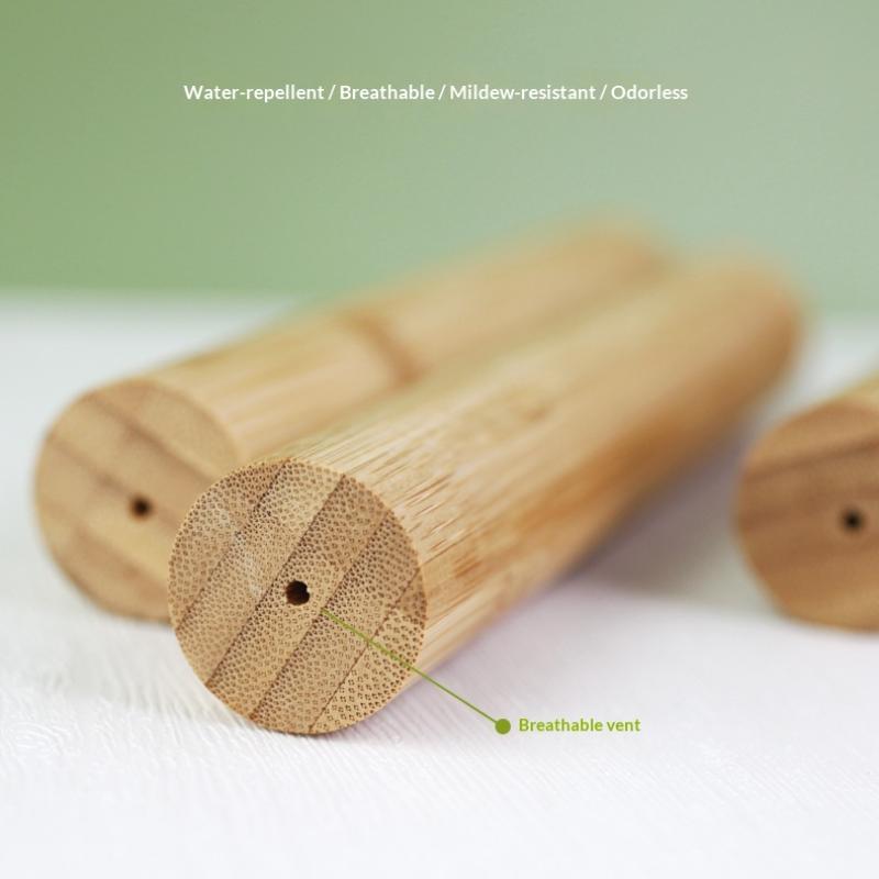 Empty Bamboo Toothbrush Tube & Tea Bottle Eco-Friendly Toothbrush Case Travel Portable Tooth Brush Holder Box