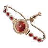 Women Light‑Luxury Diamond‑Inlaid Chalcedony Bracelet Quartz Watch Pull‑Adjustable Fashion Wrist Watch