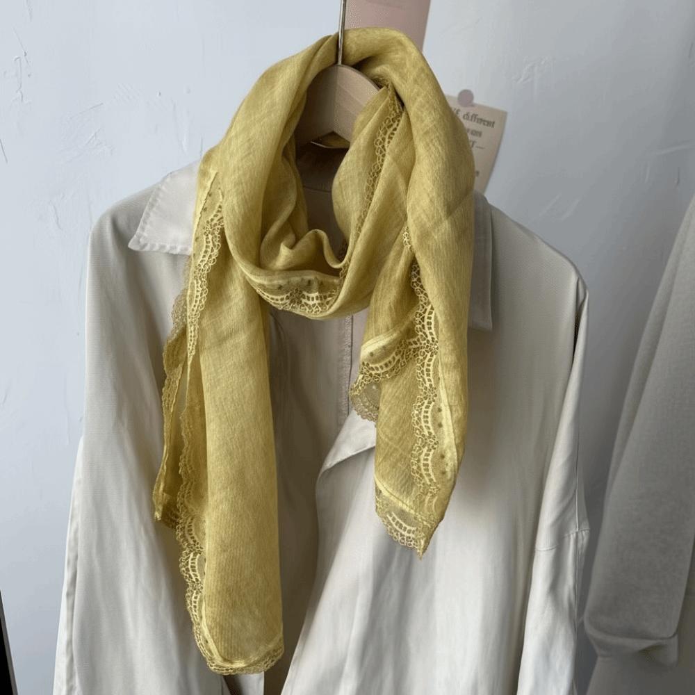 Solid Color Cotton Linen Scarf Elegant Silk Scarf Versatile Shawls Wraps  for Women