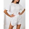European and American Cross-border Spring/summer New Women's Top + Shorts Two-piece Set