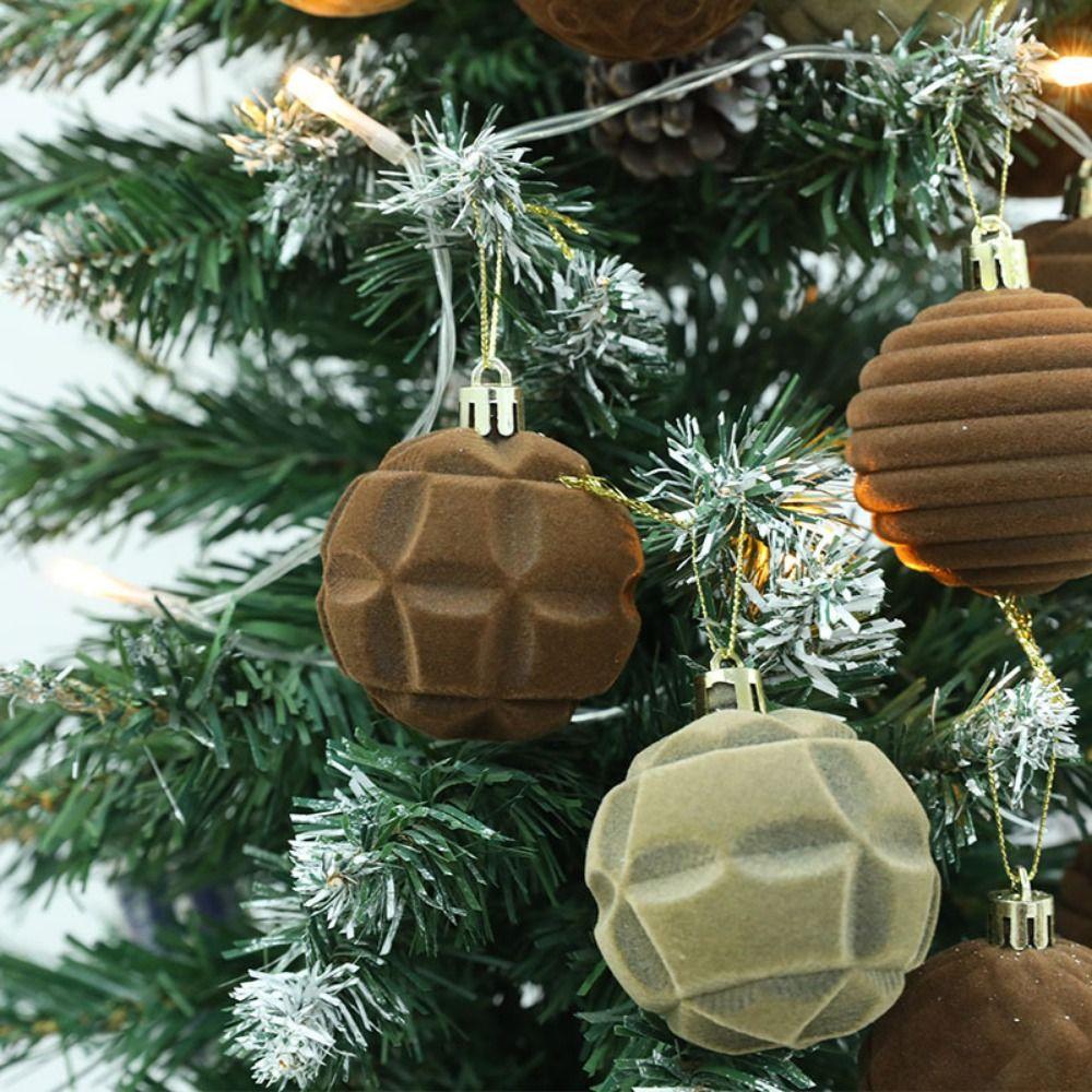 12pcs Plastic Flocked Christmas Tree Ball 6cm Christmas Tree Decorations  Engagements