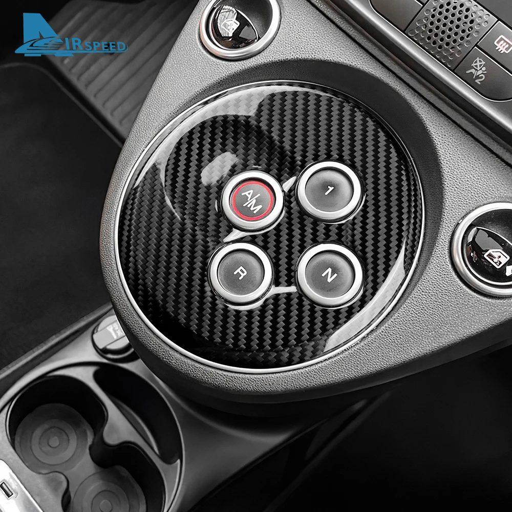 Real Hard Carbon Fiber Sticker For Abarth 595 695 2012-2016 2017 2018 2019 2020 2021 2022 2023 Automatic Gear Shift Frame Trim