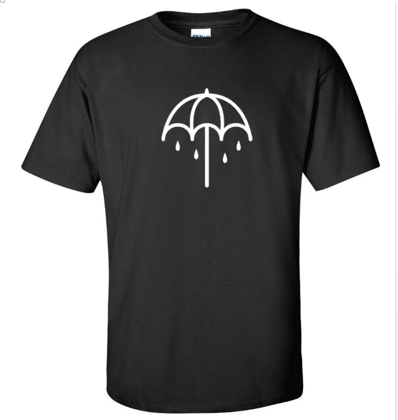 

Bring Me The Horizon Логотип с зонтом Рок-группа Мужская черная футболка Размеры S-5XL S