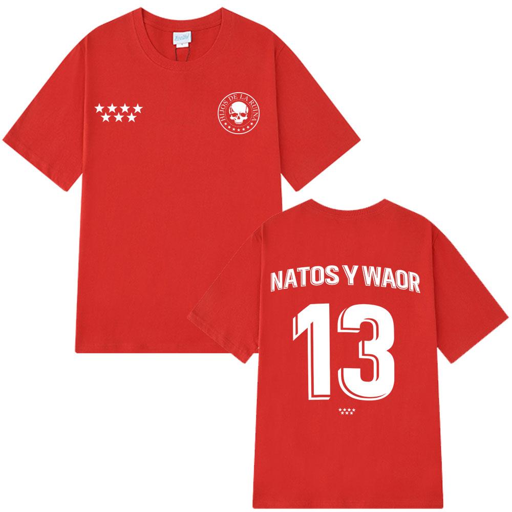2025 NATOS WAOR 13 Rap Tshirt Fashionable Retro Hiphop Mens and Womens Summer Printed 100 Pure Cotton Y2k Leisure  Tshirt