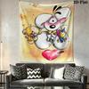 Diddl Wall Tapestry Aesthetic Wall Hanging Printed Fabric Blanket Decorative Tapestries for Bedroom Living Room Home Decor
