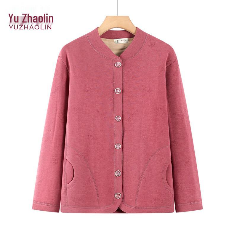 YUZHAOLIN Women s Mid-Aged & Elderly Thickened Warm Cardigan 2XL