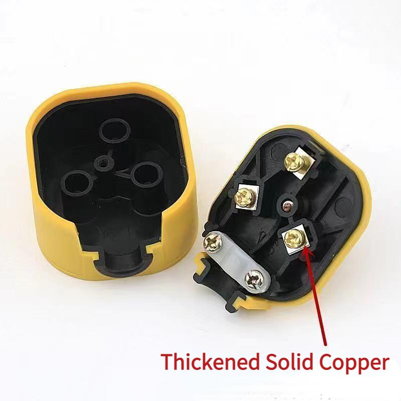 Solid Copper High-Power Plug Three-Pole Fixed Rotating Household Plug 10A/16A Power Cord Connector Three-Prong Plug