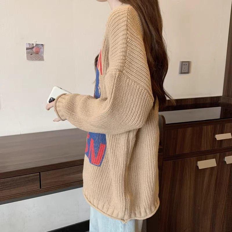 Sweater for Women Autumn Winter Thickened Pullover Warm Knitted Stretchy Long Sleeve Oversize Tops