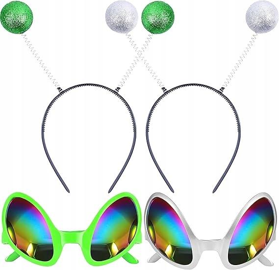 Alien Led Glasses + Antennas + Gloves Party Ufo Set 6