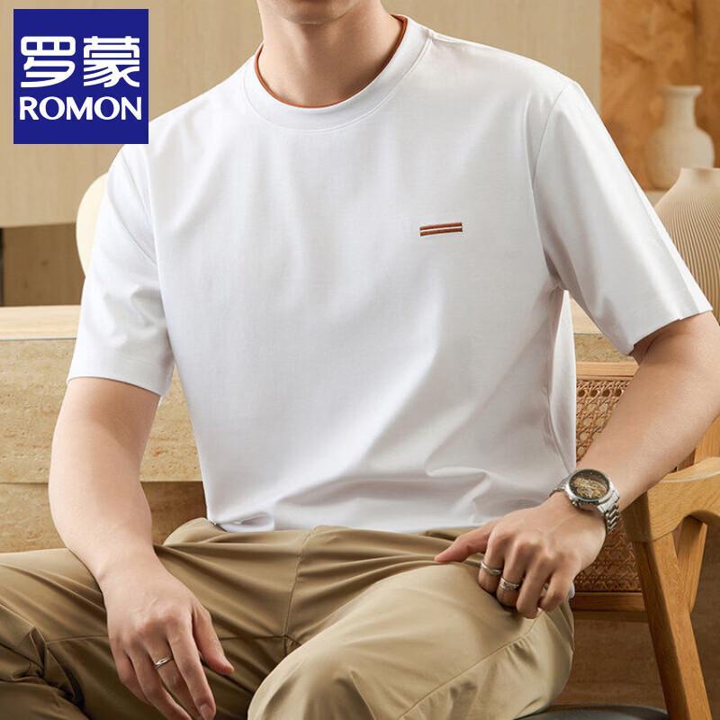 

Romon Men s Mercerized Cotton Short Sleeve T-Shirt 2XL