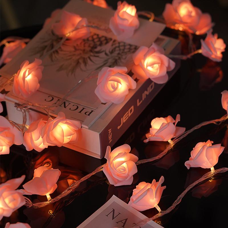 LED Rose String Lights - Romantic Valentine's Day Bedroom Decor