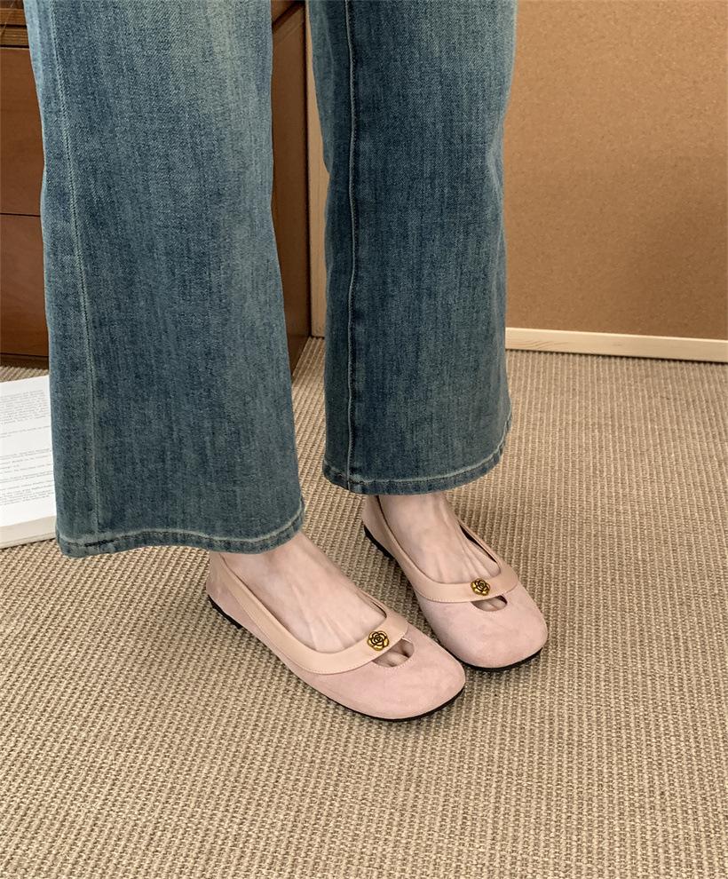 Flat pink gentle small fragrant single shoes women's shoes 2025 new spring Doudou shoes commuter shoes