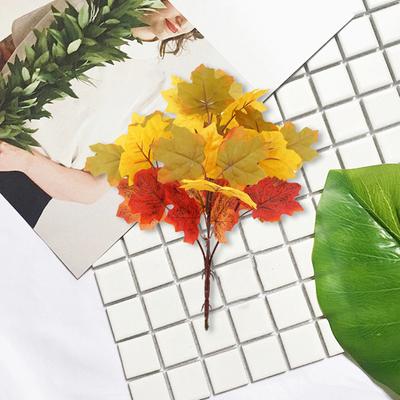 Artificial Red Maple Leaf with Stem Realistic UV Resistant Home Indoor Outdoor Garden Faux Leaves Branch Fall Fake Floral Arrangement Decoration