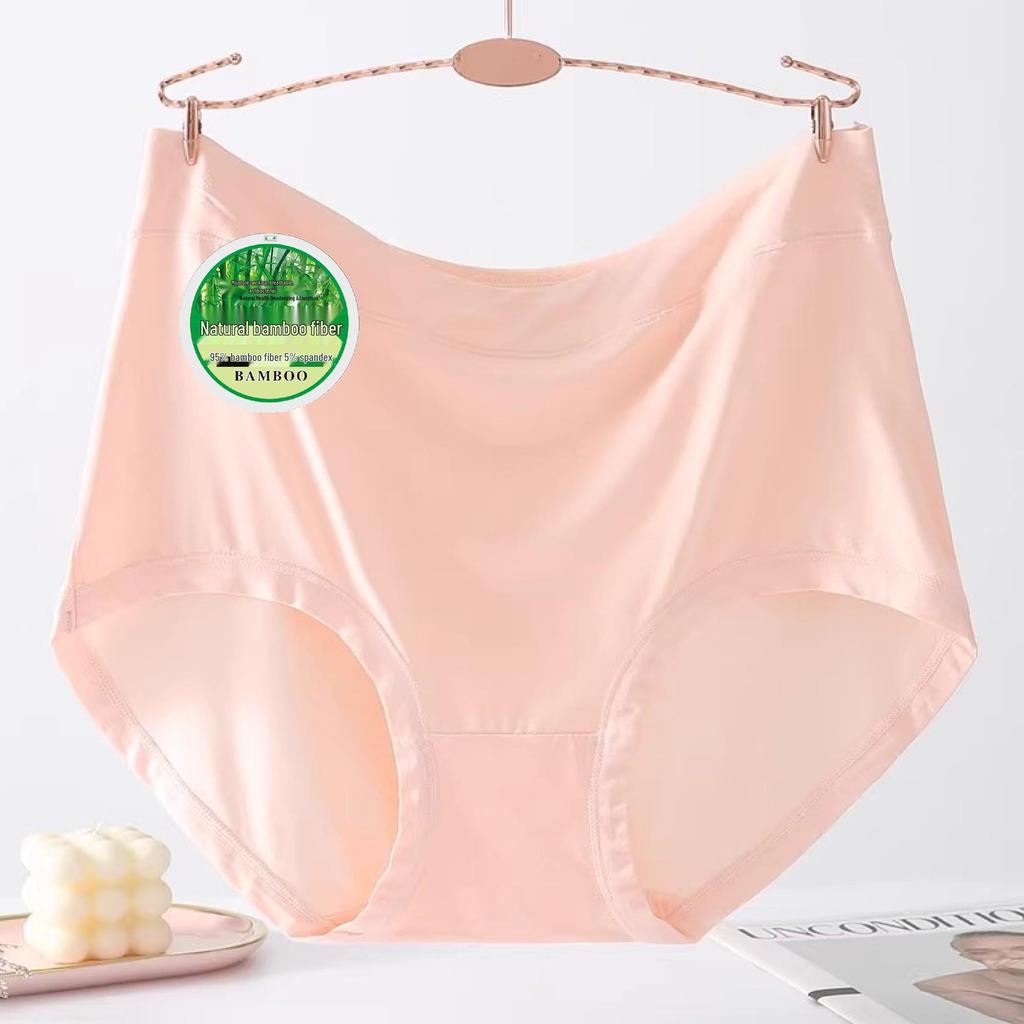 Plus Size Women's Bamboo Fiber Mid-High Waist Panties - Breathable, Antibacterial, Comfortable, Hip-Hugging, Mom Briefs.