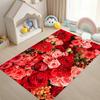 Blooming Rose Floral Living Room Area Rug Rose  Rug for Girls Romantic Valentine Gift, Flower  Room Bedroom Home Decor Carpet