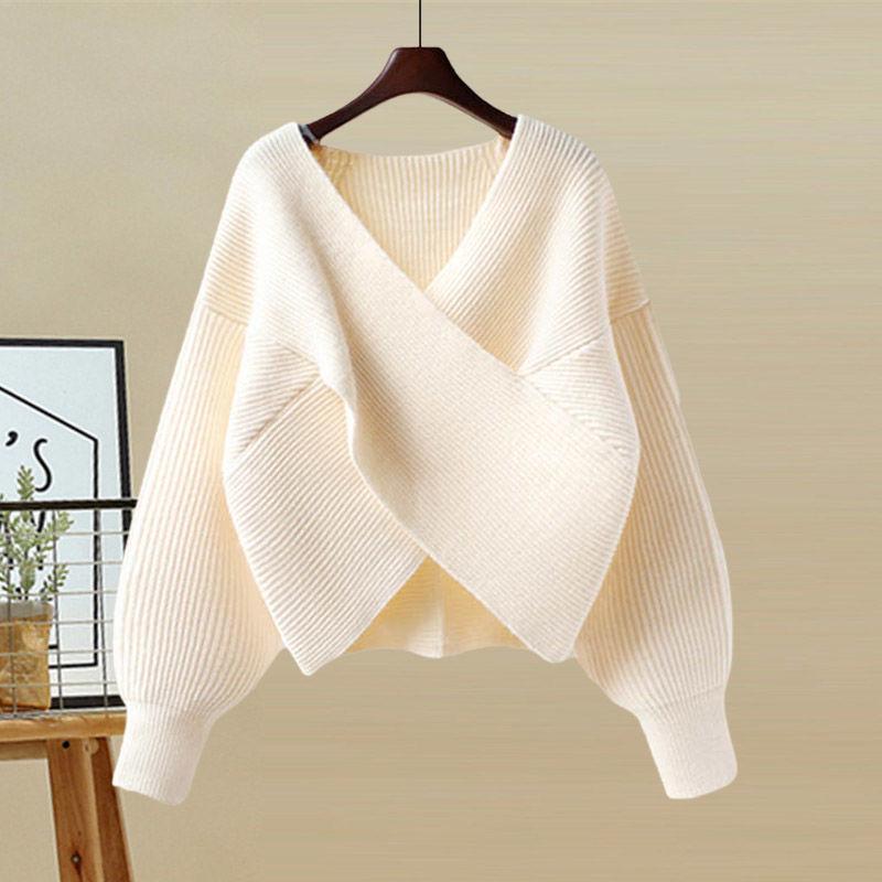 Women's Autumn Korean-Style Slimming Sweater and High-Waist Midi Skirt Set, G Size, 2025 Collection