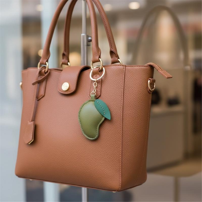 Leather Keychain Accessory Artistic Fruit Shape Portable Bag Embellishment Suitable for Backpacks or Key Decorating