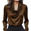 Fall Fashion Elegant Solid Color Minimalist Long Sleeve Blouse Women