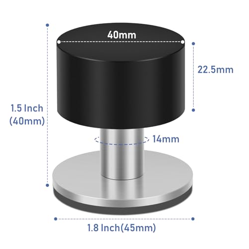 Door Stops, Door Stoppers for Bottom of Door, Self Adhesive, 1.5 Inch Rubber Floor Doorstops Wall Protector with Sound Dampening Door Bumper