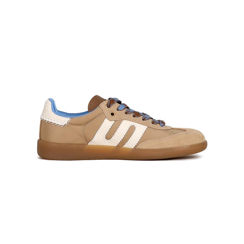 

Немецкие тренировочные туфли на плоской подошве со шнуровкой для женского осеннего сезона 2025 года, универсальные, повседневные и удобные шелковые туфли «Форрест Гамп», туфли на доске с круглым носком 40