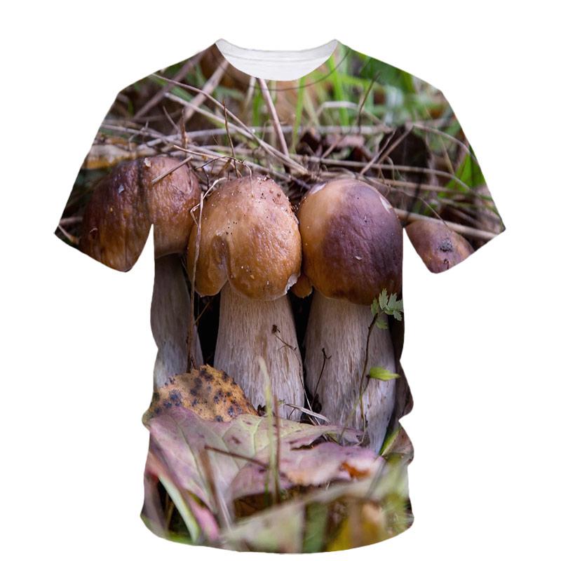 Summer Mushroom 3D Print T-Shirts Streetwear Men Fashion Casual Oversized O-Neck Short Sleeved T Shirt Tees Tops Clothing