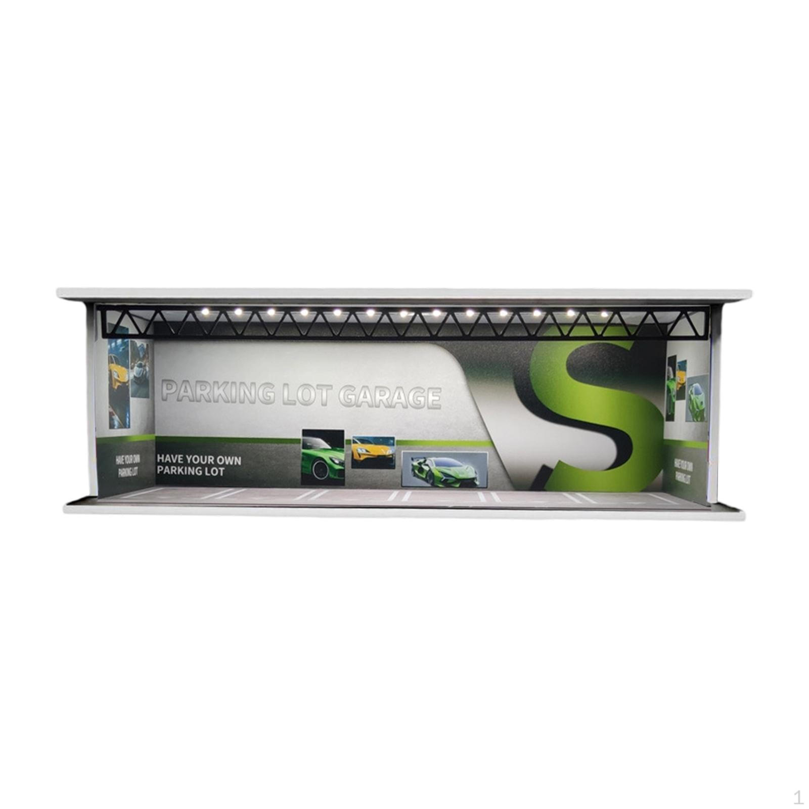 

1/64 Scale Miniature Car Display Case with LED Lighting, Stand, Garage, Collection, Sliding Style B