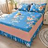 Floral Style Bed Skirt Skin-friendly Bed Covers Non-slip Mattress Protectors Roupa De Cama Printed Bedspread (No Pillowcase)
