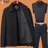 2025 Men's Autumn/Winter Thickened Outerwear Set for Middle-Aged and Elderly Dads and Grandpas