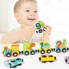 Kids Wooden Magnetic Train Toy Number Animal Vehicle Dinosaur Fruit Vegetable Preschool Learning Toddlers Educational Locomotive Carriages Toy