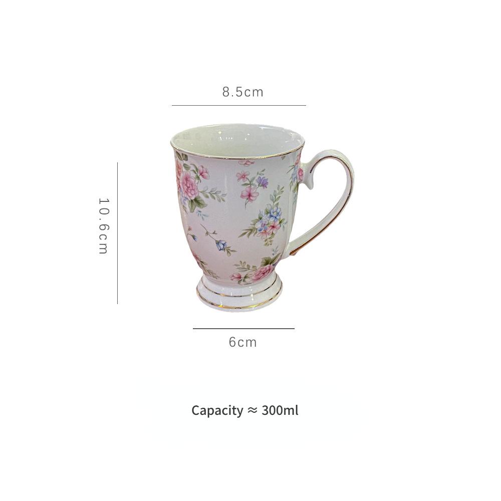 

Ретро-британский цветочный кофейный набор с чашкой и тарелкой, европейская кружка для послеобеденного чая, легкая роскошная керамическая чашка из Пномпеня 180-300ml