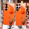 Modern Orange Tulip Art Glass phone case fashion phone cases mobile phones for Samsung Galaxy S26 S25 S24 S23 S22 FE Ultra Plus