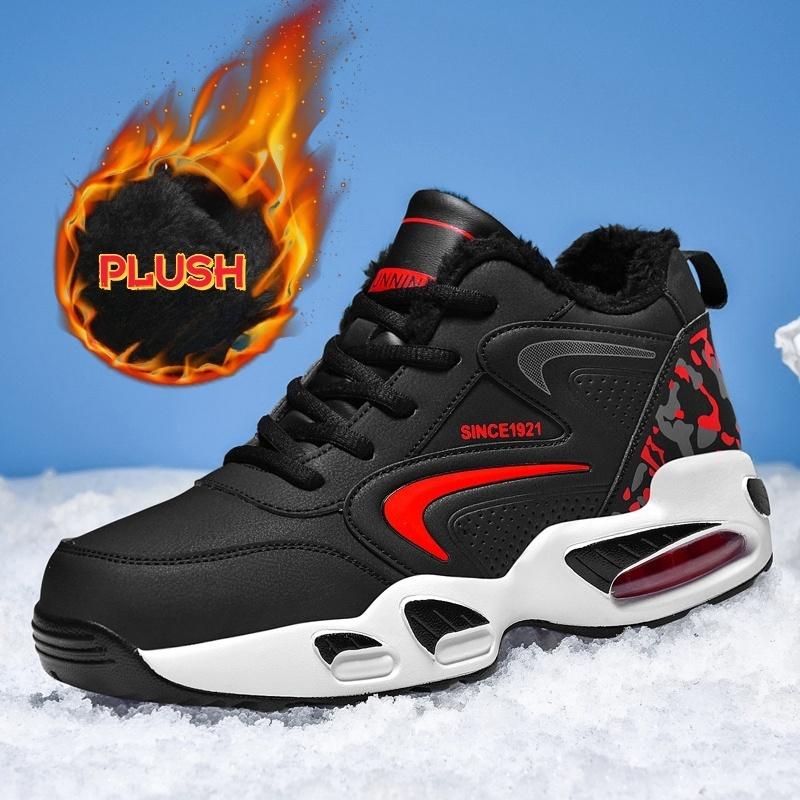 Adidași pentru bărbați Perna de aer este antiderapantă, impermeabilă, pantofi de alergare, pantofi calduroși din bumbac cu lână, pantofi de sport de iarnă pentru bărbați