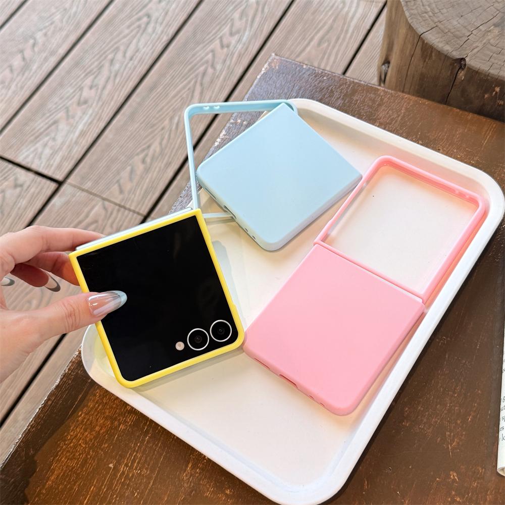 Custodia Originale in Silicone Liquido Morbido Per Samsung Galaxy Z Flip 7 6 5 Colori Caramella Opaca Antiurto Copertura Ultra Sottile Flip7