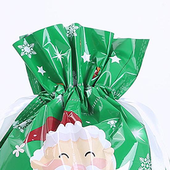 10 Pcs Christmas Drawstring Gift Bags Large Candy Cookie Wrapping Bags for Birthday Holiday Presents Xmas Party Supplies
