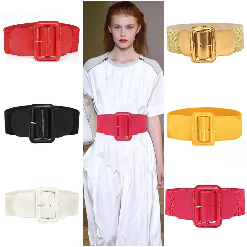 Belt Women Waist Stretch Elastic Wide Buckle Ladies Dress Waistband Strap Casual