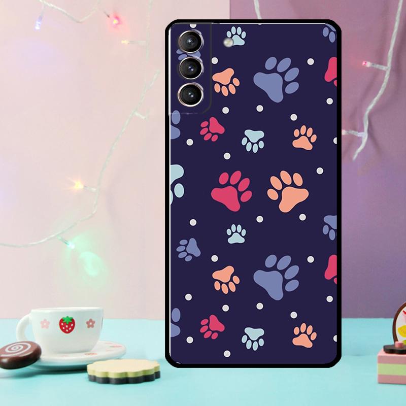 Dog foot Paw Colorful Pattern Phone Case For Samsung Galaxy S25 Ultra S20 S21 S22 S23 S24 Ultra Plus S9 S10 S25 FE Cover